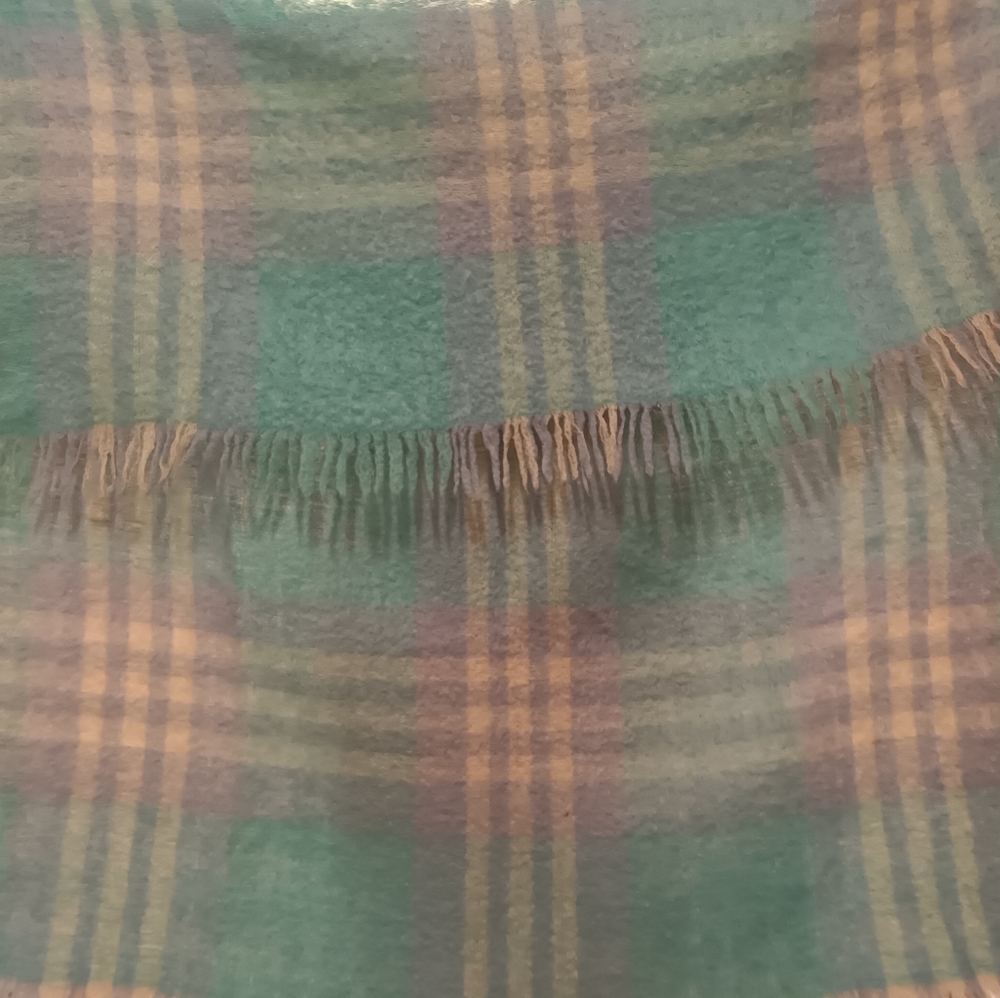 Mohair Vintage Regency by Laconia 48" x 72" Pastel Plaid Throw Blanket - Picture 8 of 8